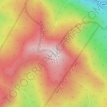 Old Speck Mountain topographic map, elevation, terrain