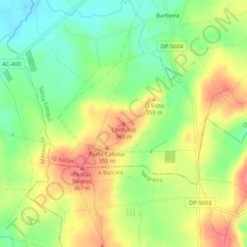 Confurco topographic map, elevation, terrain