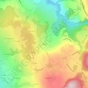 Arthaz topographic map, elevation, terrain