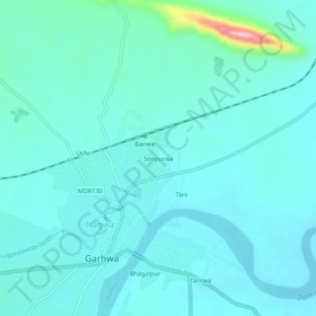 Sonpurwa topographic map, elevation, terrain
