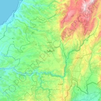 Nabatieh topographic map, elevation, terrain