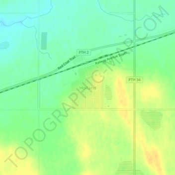 Holland topographic map, elevation, terrain