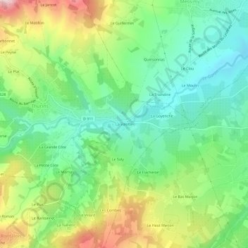 La Valotte topographic map, elevation, terrain