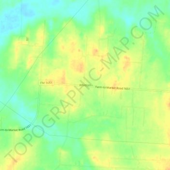 Whitton topographic map, elevation, terrain