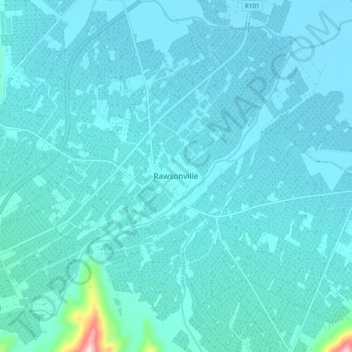 Rawsonville topographic map, elevation, terrain