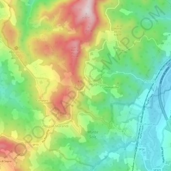 Cà Benassi topographic map, elevation, terrain