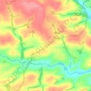 Venngreen topographic map, elevation, terrain