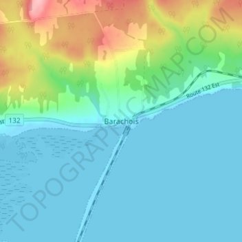 Barachois topographic map, elevation, terrain