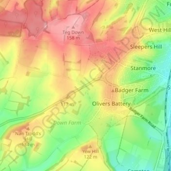 Pitt topographic map, elevation, terrain