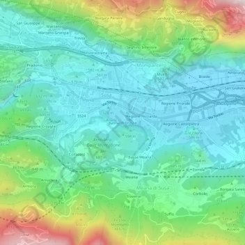 Balma di Grosso topographic map, elevation, terrain