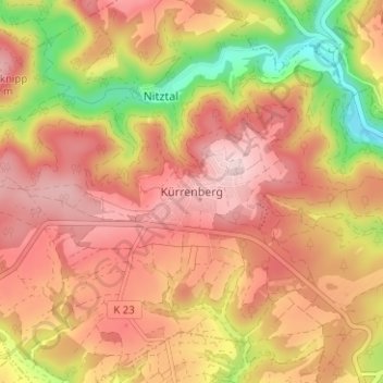 Kürrenberg topographic map, elevation, terrain