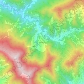 Sambuceto topographic map, elevation, terrain