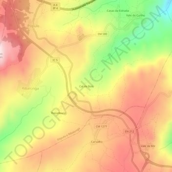 Cal de Bois topographic map, elevation, terrain