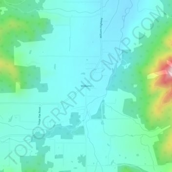 Williams topographic map, elevation, terrain