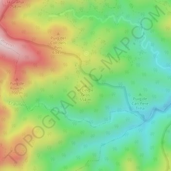 el Cingle Gros topographic map, elevation, terrain