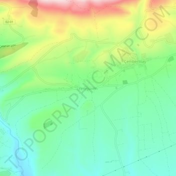 Yenigüven topographic map, elevation, terrain