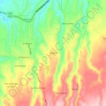Chachil topographic map, elevation, terrain