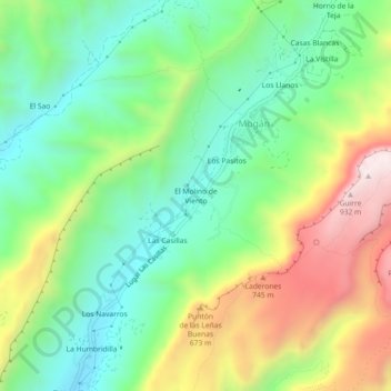 El Molino de Viento topographic map, elevation, terrain