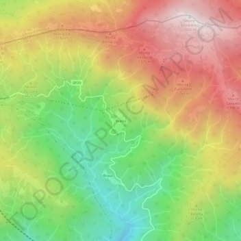 Bratto topographic map, elevation, terrain