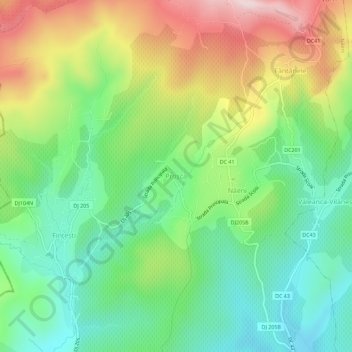 Proșca topographic map, elevation, terrain