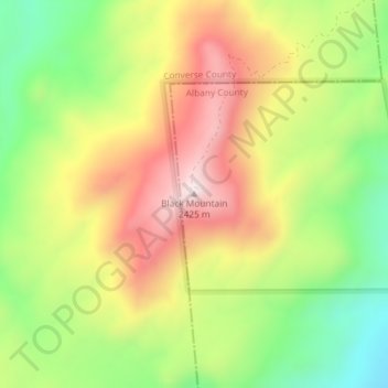 Black Mountain topographic map, elevation, terrain