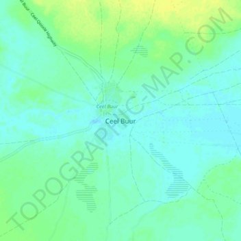 El Buur topographic map, elevation, terrain