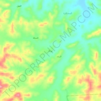 Nawbah topographic map, elevation, terrain