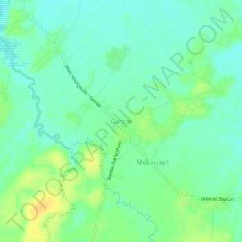 Gantar topographic map, elevation, terrain