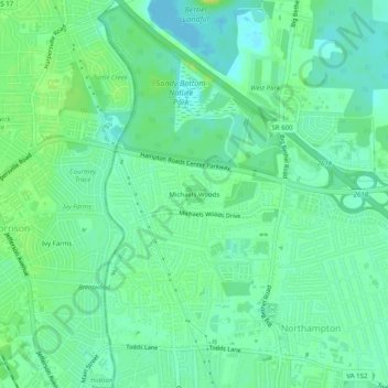 Michaels Woods topographic map, elevation, terrain