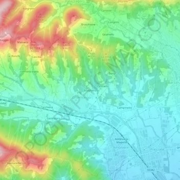 Brughiera topographic map, elevation, terrain