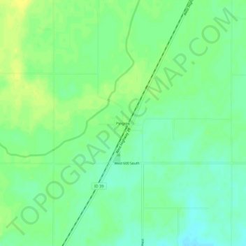 Pingree topographic map, elevation, terrain