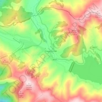 Poggio Cancelli topographic map, elevation, terrain