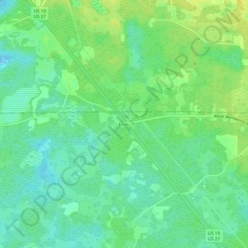Eridu topographic map, elevation, terrain