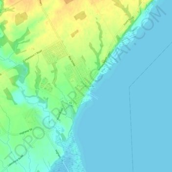 Port Rowan topographic map, elevation, terrain