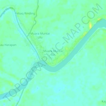 Muara Muntai Ilir topographic map, elevation, terrain