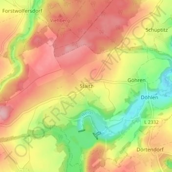 Staitz topographic map, elevation, terrain