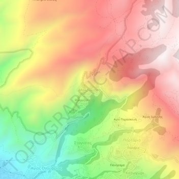 Makrinitsa topographic map, elevation, terrain