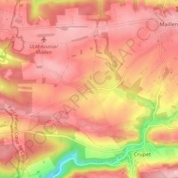 Ivoy topographic map, elevation, terrain