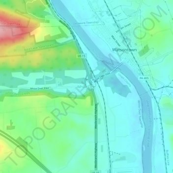 White Deer topographic map, elevation, terrain