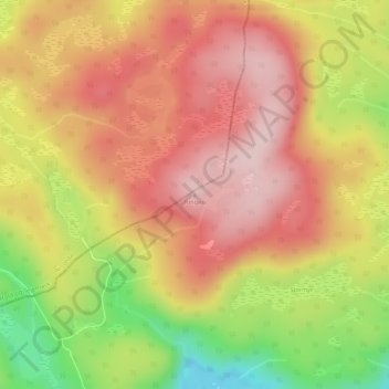 Ringen topographic map, elevation, terrain