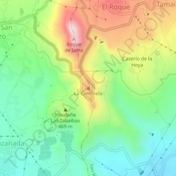 La Centinela topographic map, elevation, terrain