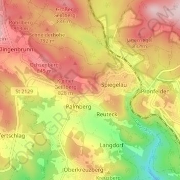 Hochreuth topographic map, elevation, terrain