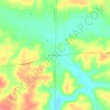 Bladensburg topographic map, elevation, terrain