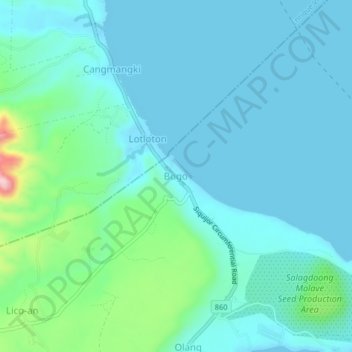 Bogo topographic map, elevation, terrain