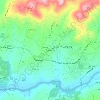 Feira Nova topographic map, elevation, terrain