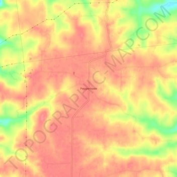 Peppertown topographic map, elevation, terrain