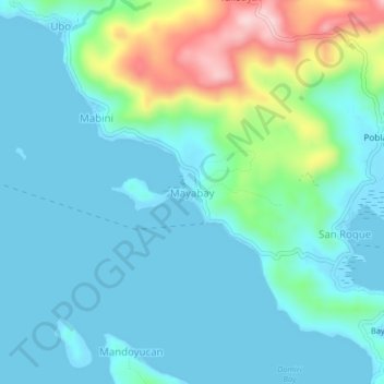 Mayabay topographic map, elevation, terrain