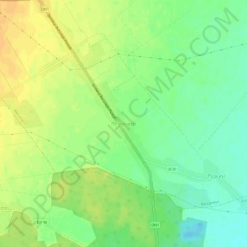 Românești topographic map, elevation, terrain