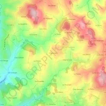 Chancolan topographic map, elevation, terrain
