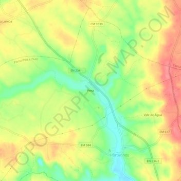 Pena topographic map, elevation, terrain